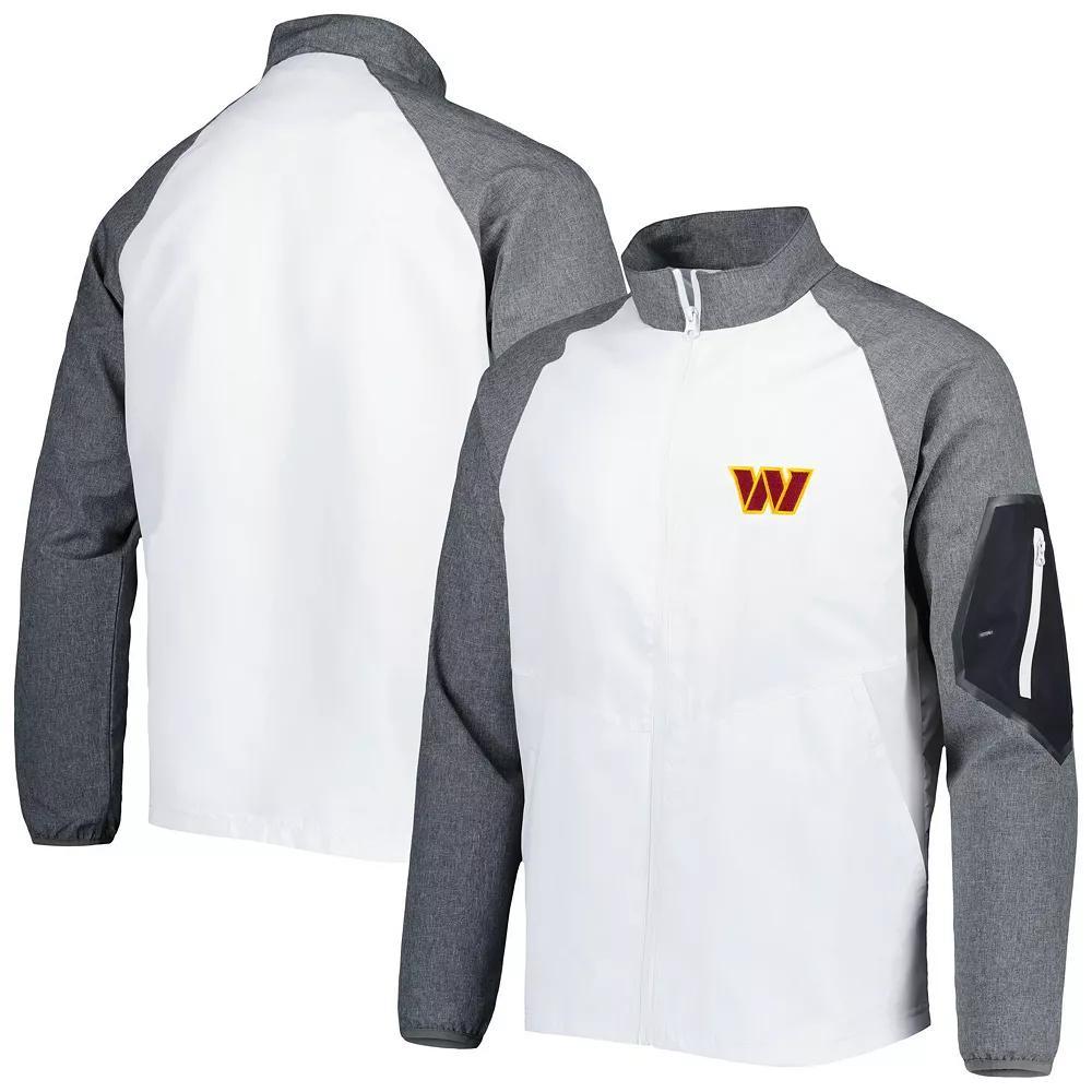 Men's Dunbrooke White Washington Commanders Hurricane Raglan Full-Zip Windbreaker Jacket, Size: Small, Wft White Product Image