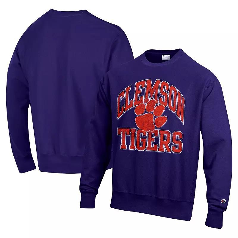 Mens Champion Clemson Tigers Vault Late Night Reverse Weave Pullover Sweatshirt Product Image