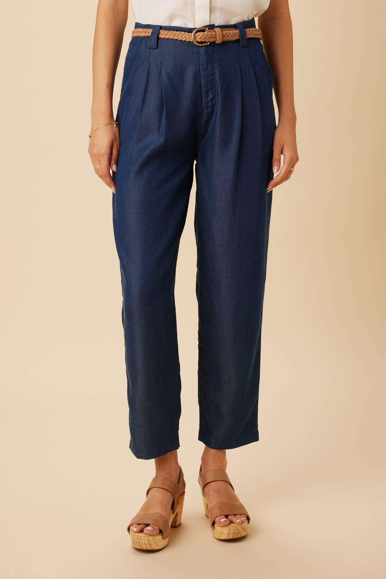 Larisa Denim Tencel Pant - Indigo Product Image