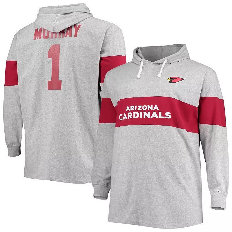 Men's Fanatics Branded Kyler Murray Heathered Gray Arizona Cardinals Big & Tall Player Name & Number Pullover Hoodie, Size: 5XB, Grey Product Image