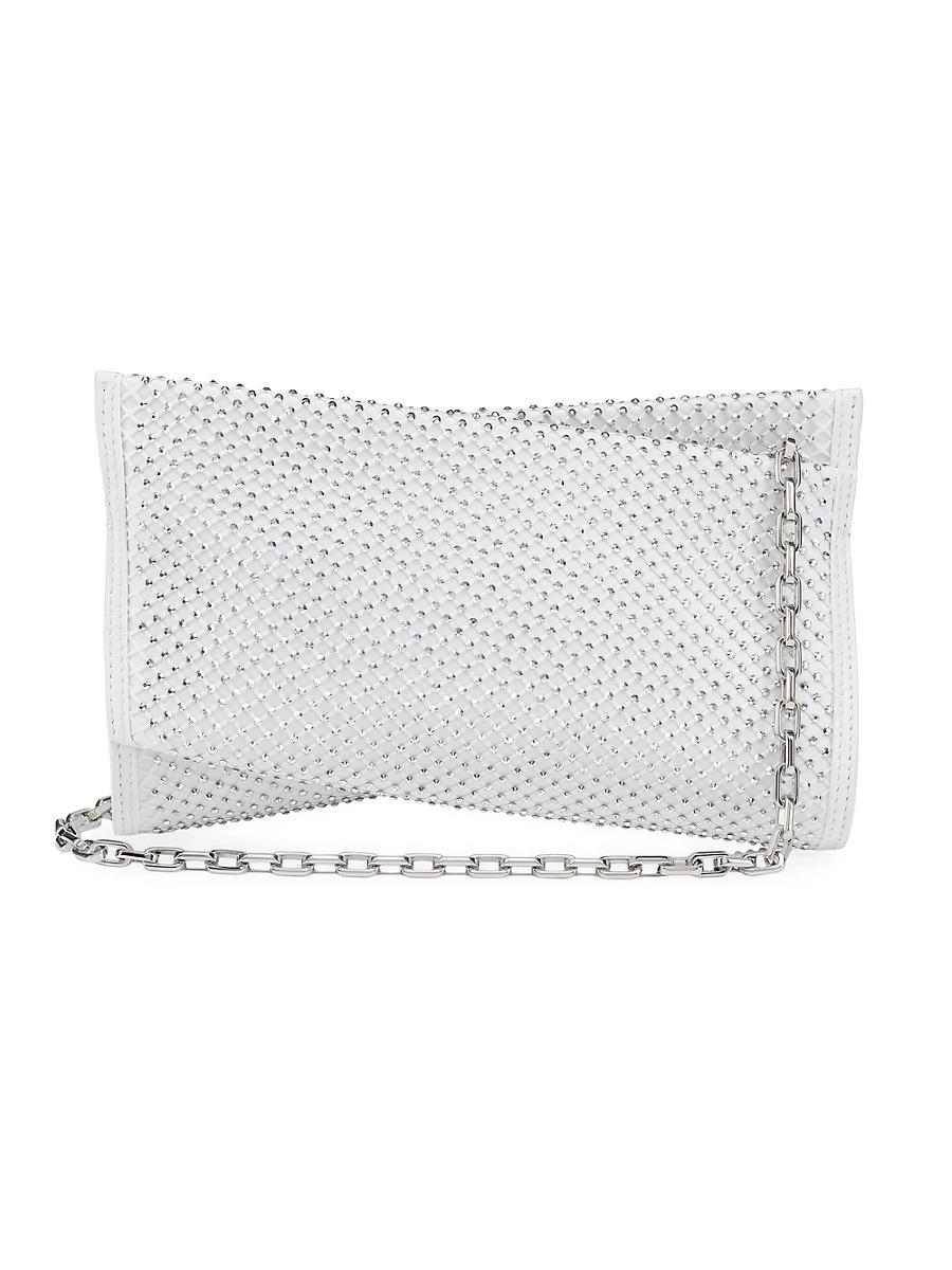 Womens Loubitwist Mesh Strass Leather Clutch Product Image