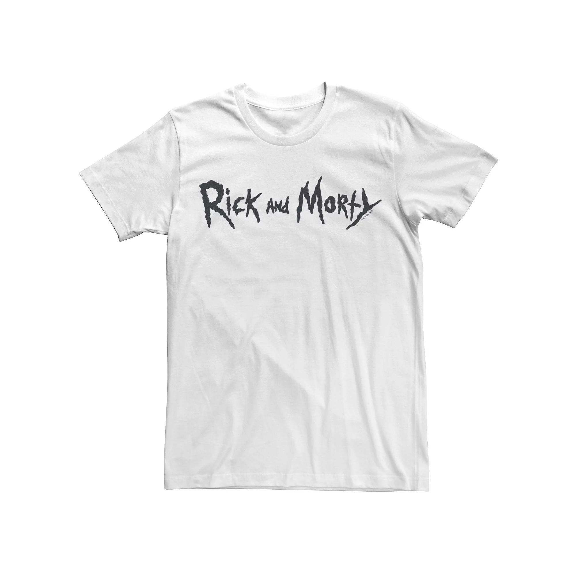 Men's Rick & Morty Simple Black Text Tee,  Product Image