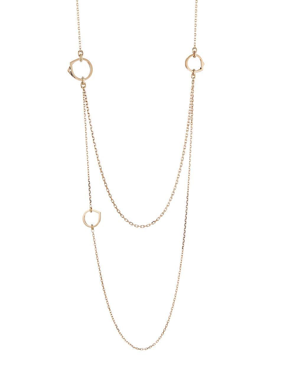 Womens Antifer Pink Gold Layered Necklace Product Image