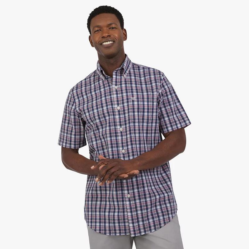 Men's Chaps Short Sleeve Button-Down Shirt, Size: XXL, Dark Blue Product Image