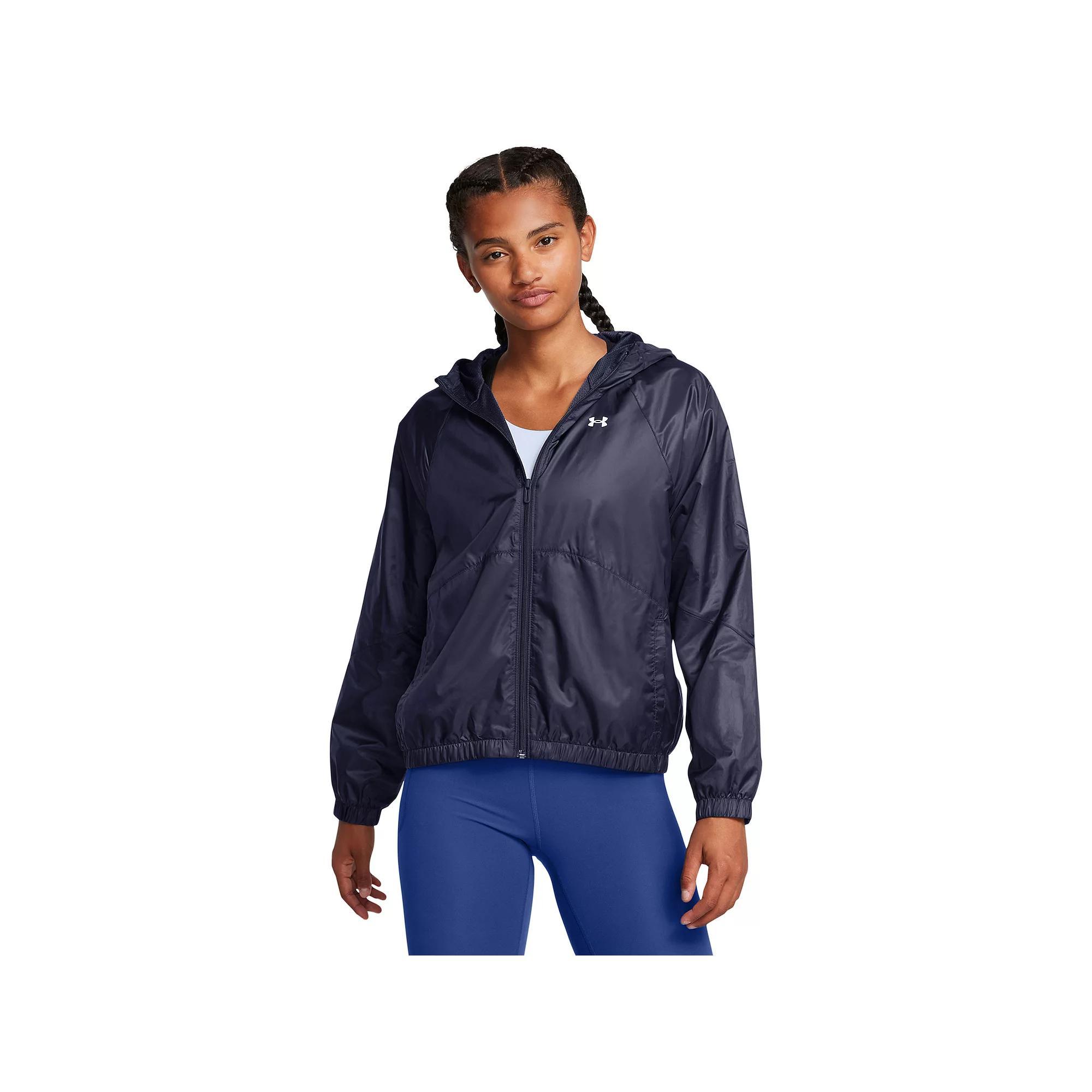 Women's Under Armour Rival Full-Zip Windbreaker Jacket, Size: Small, Prime Pink Product Image