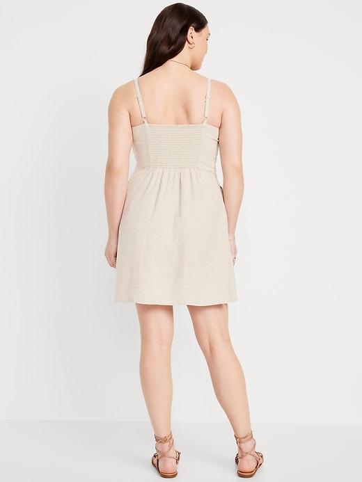 Fit & Flare Linen-Blend Mini Dress Product Image