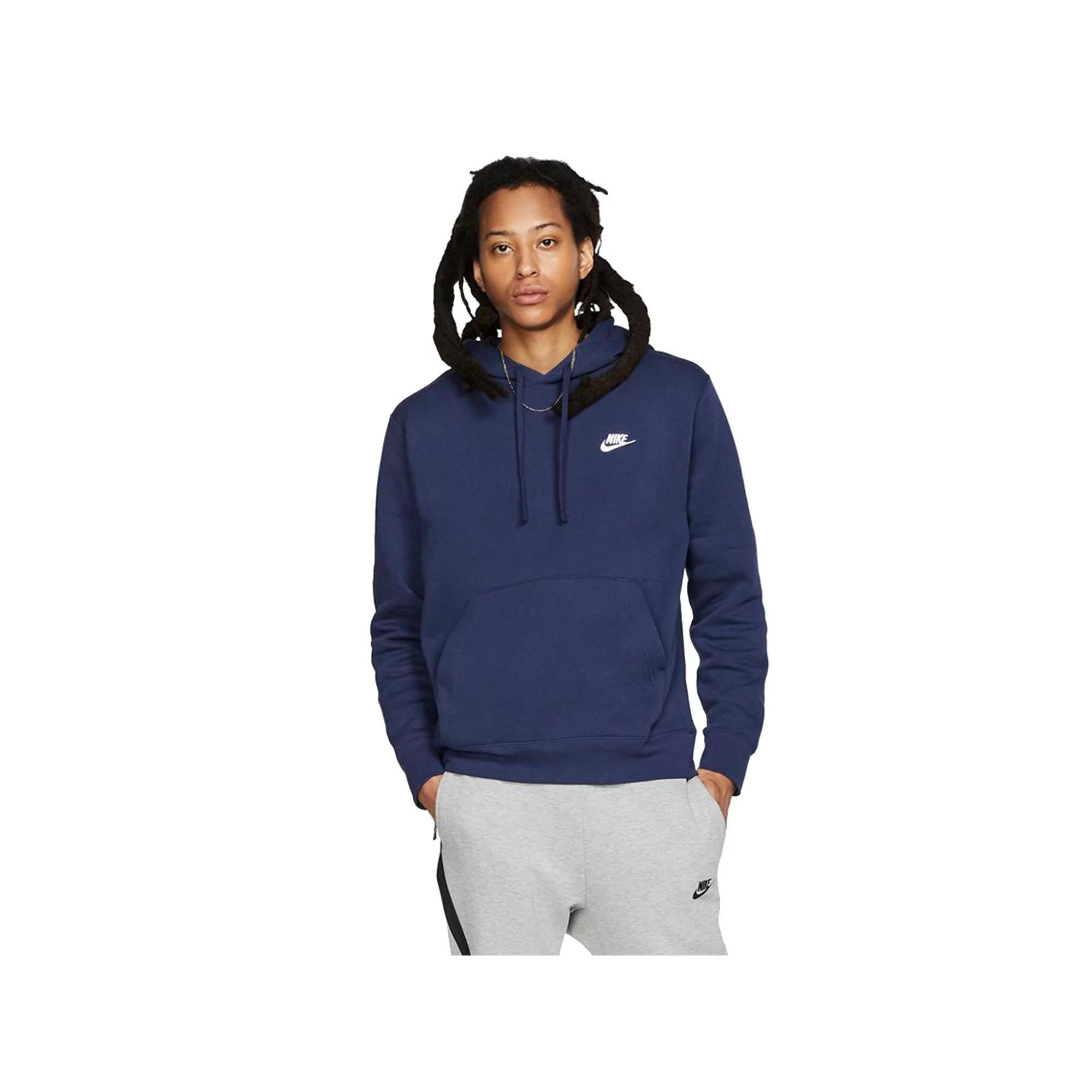 Men's Nike Sportswear Club Fleece Pullover Hoodie, Size: XL, Black Navy White Product Image