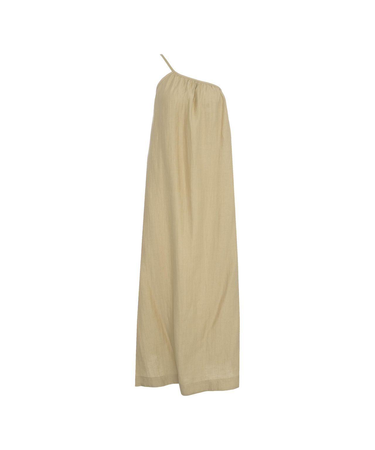 Asymmetrical maxi dress in linen Product Image