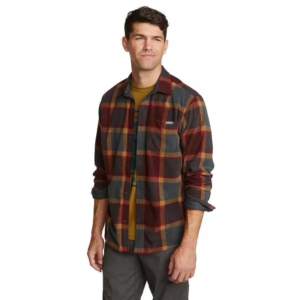 Men's Eddie Bauer Microfleece Shacket, Size: Small, Red Product Image