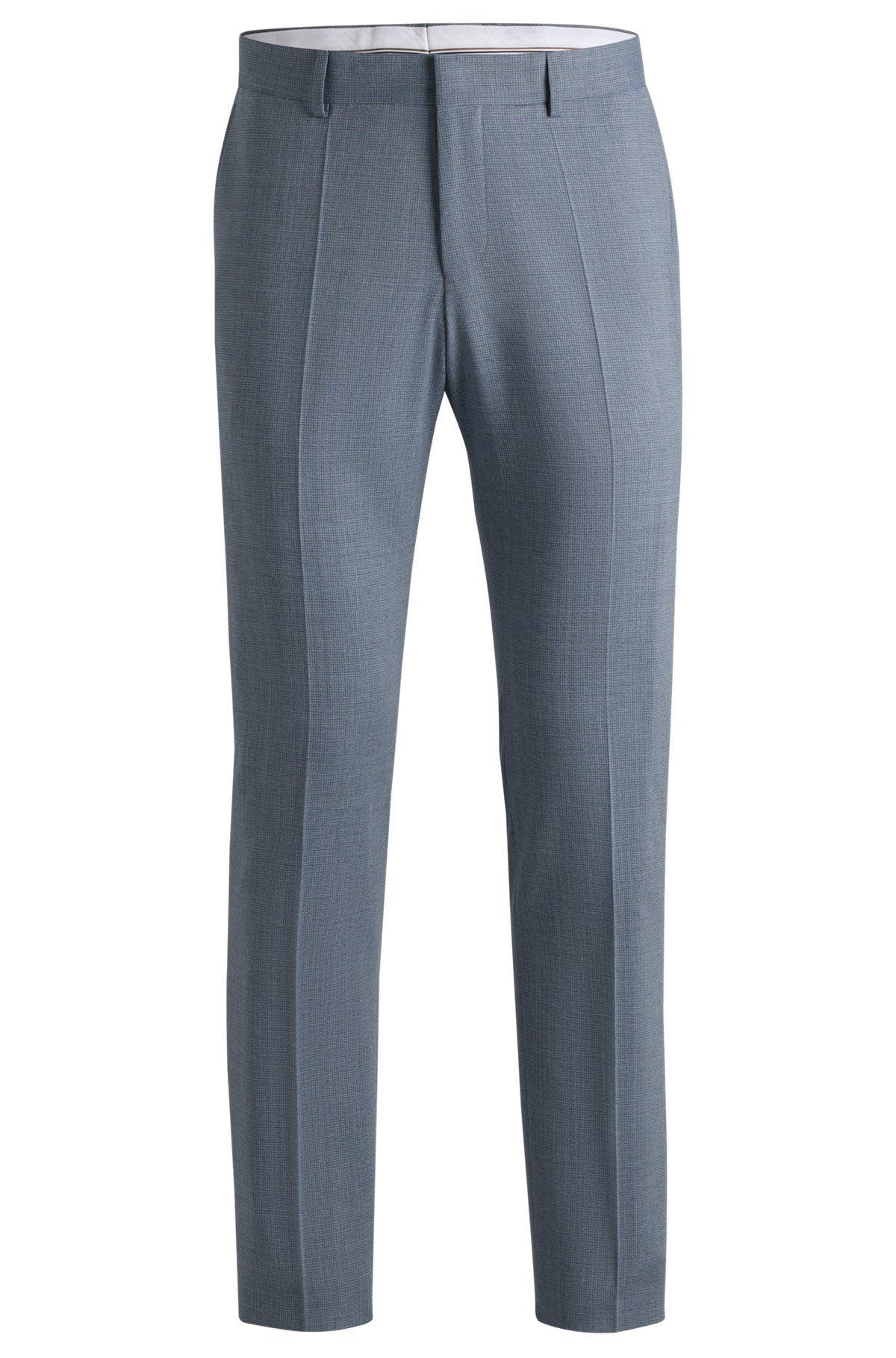 Formal trousers in a patterned virgin-wool blend Product Image