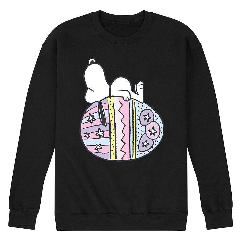 Men's Peanuts Snoopy Easter Egg Fleece Sweatshirt, Size: Medium, Pink Product Image