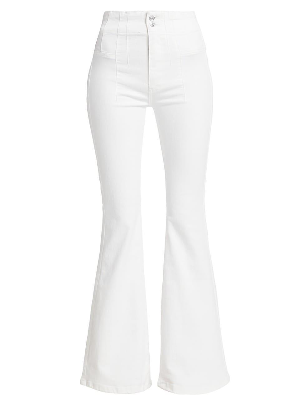 Womens Jayde Twill Mid-Rise Flare Pants Product Image