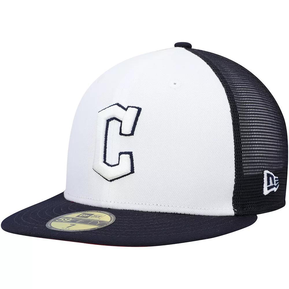 Men's New Era White/Navy Cleveland Guardians 2023 On-Field Batting Practice 59FIFTY Fitted Hat,  Product Image