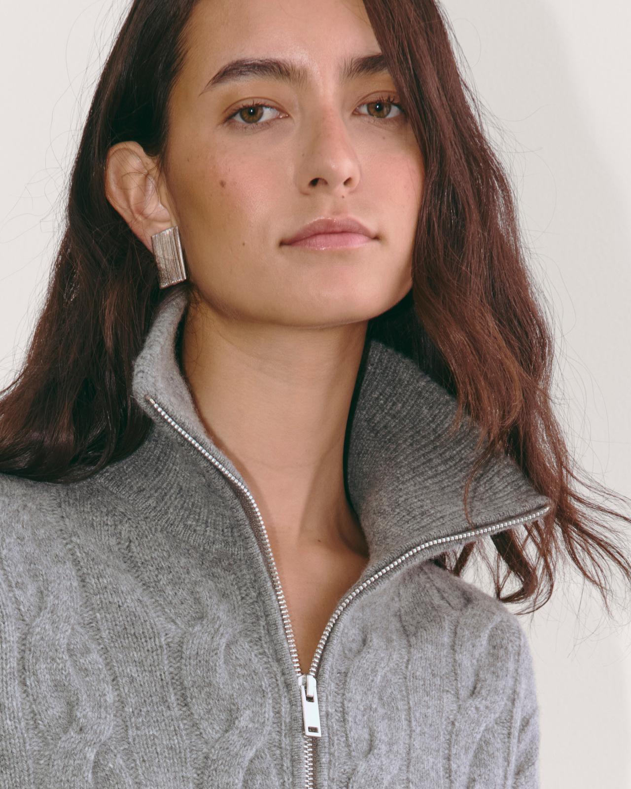 The Cable Half-Zip in Luxe Merino Product Image