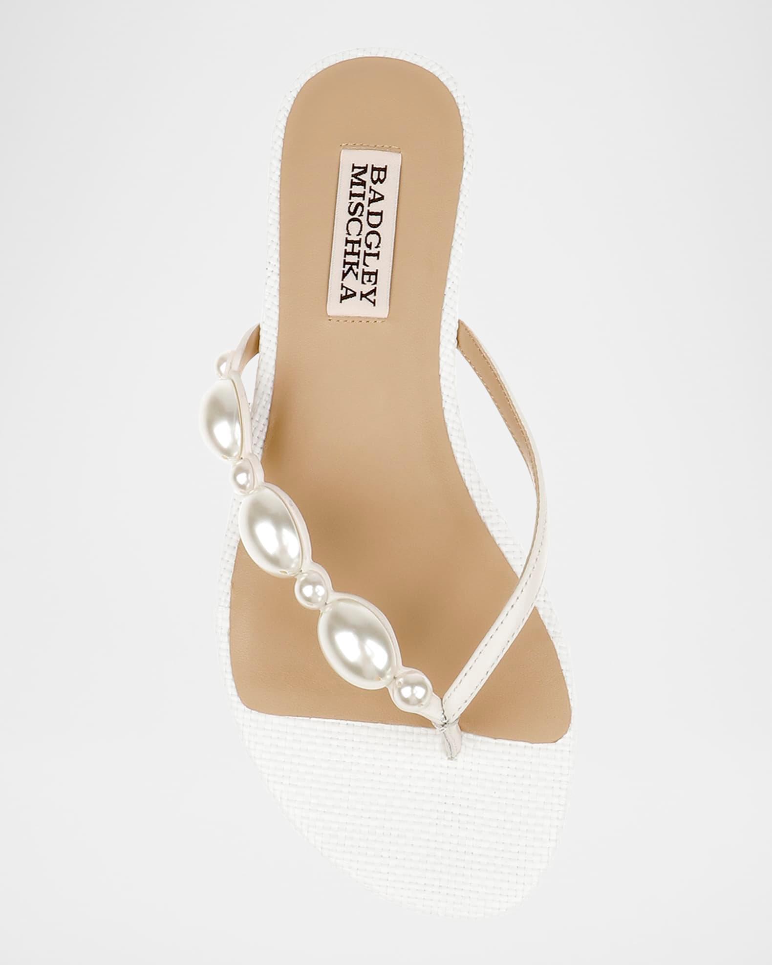 Dyana Pearly Woven Leather Flat Sandals Product Image