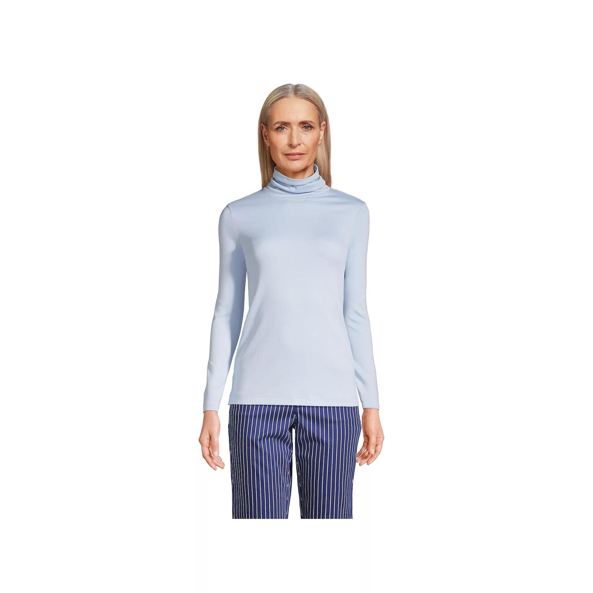 Women's Lands' End Supima Cotton Long Sleeve Turtleneck,  Product Image