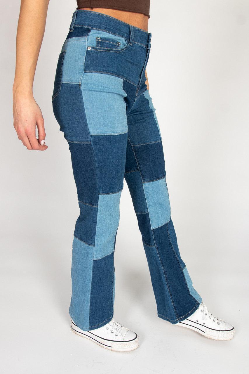 Bell Bottom Patchwork Jeans Product Image