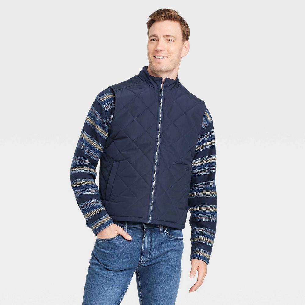 Men's Midweight Puffer Sleeveless Jacket - Goodfellow & Co™ Fighter Pilot Blue L Product Image