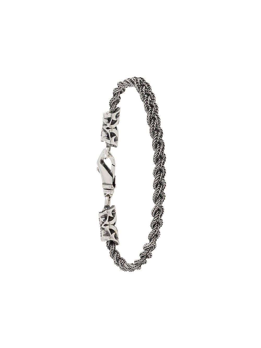 sterling silver chain plait bracelet Product Image