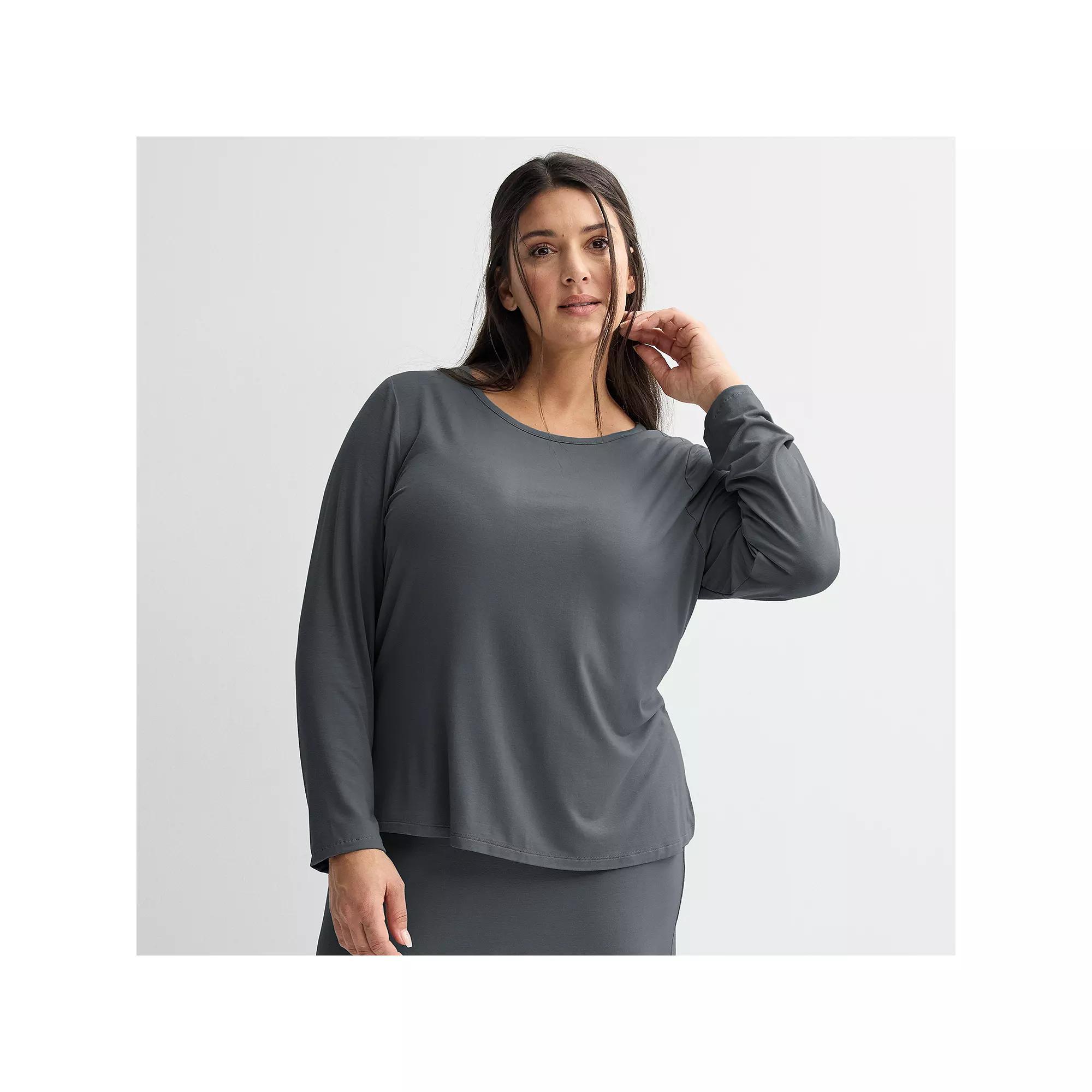Plus Size Sonoma Goods For Life® Long Sleeve Sleep T-Shirt, Women's, Size: 3XL, Filigree Product Image