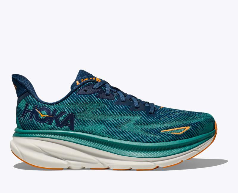 HOKA Mens Clifton 9 Shoes in Coastal Sky/All Aboard, Size 13 Product Image