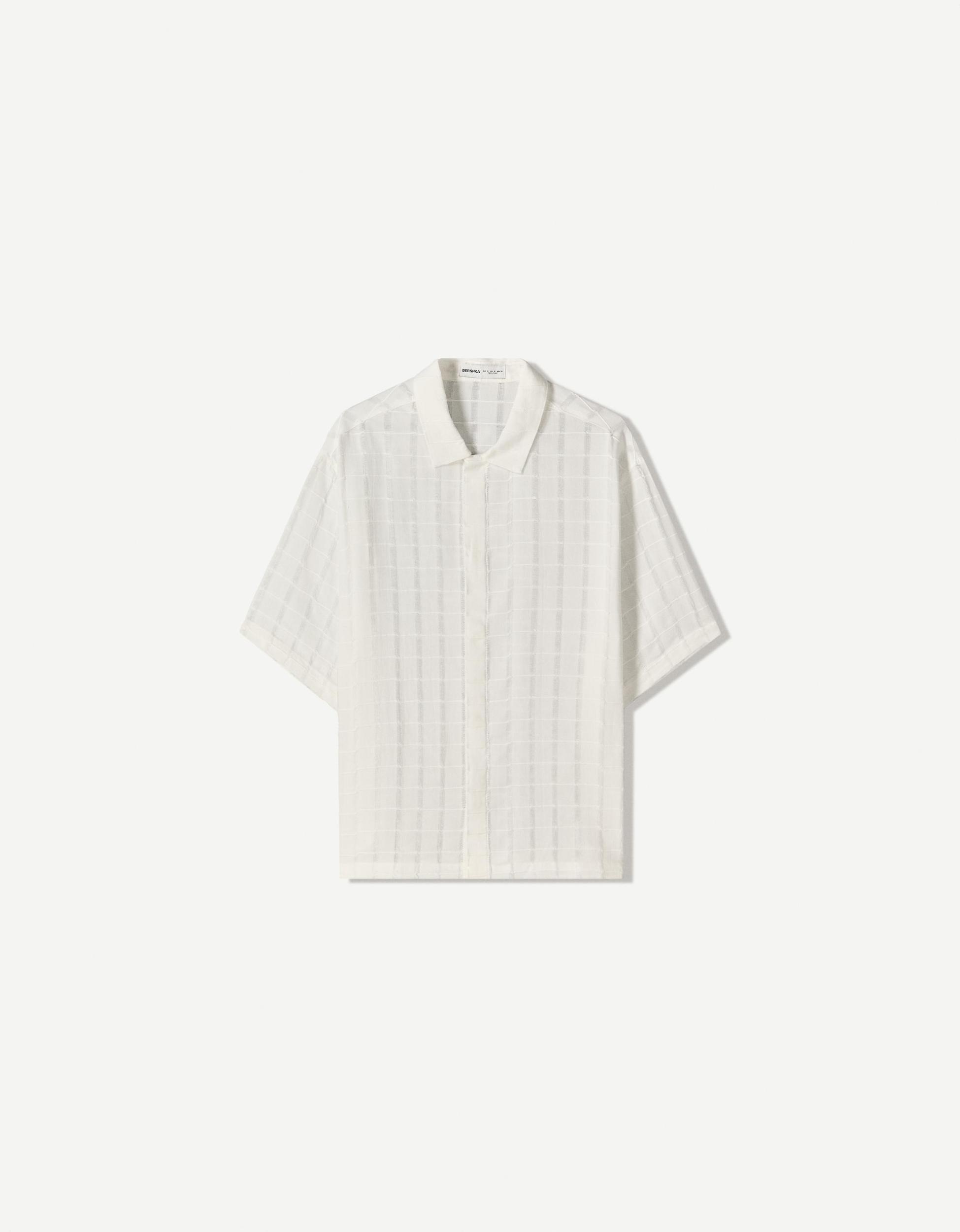 Frayed boxy-fit short sleeve shirt Product Image