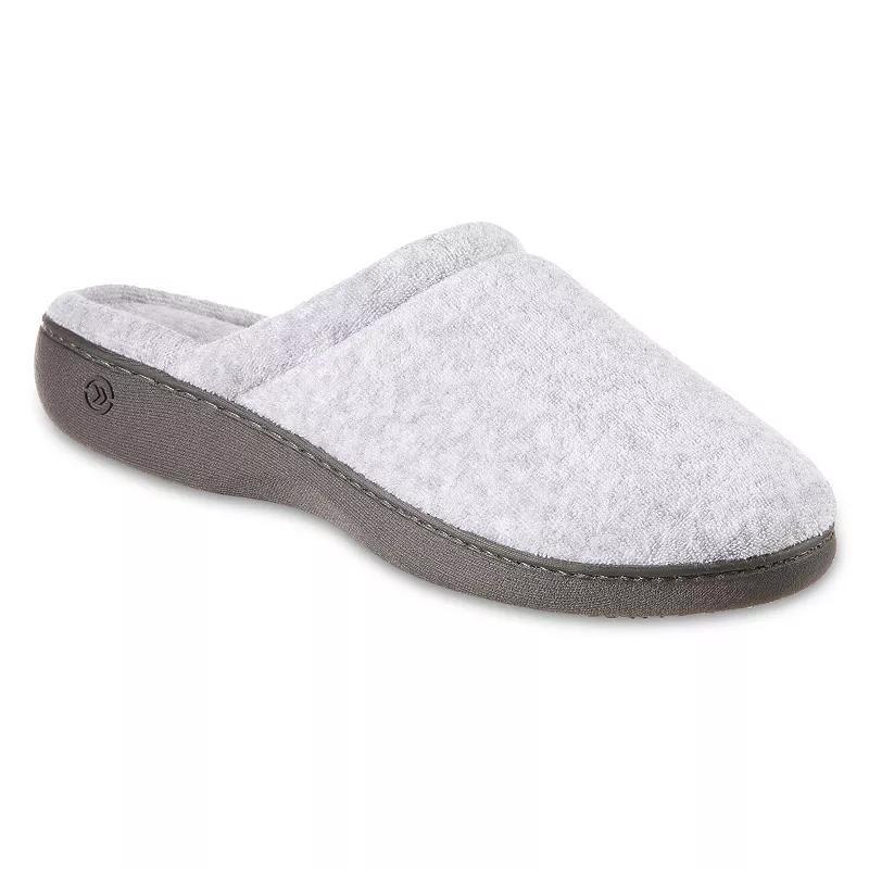 isotoner Embroidered Terry Secret Sole Womens Clog Slippers Grey Gray Product Image