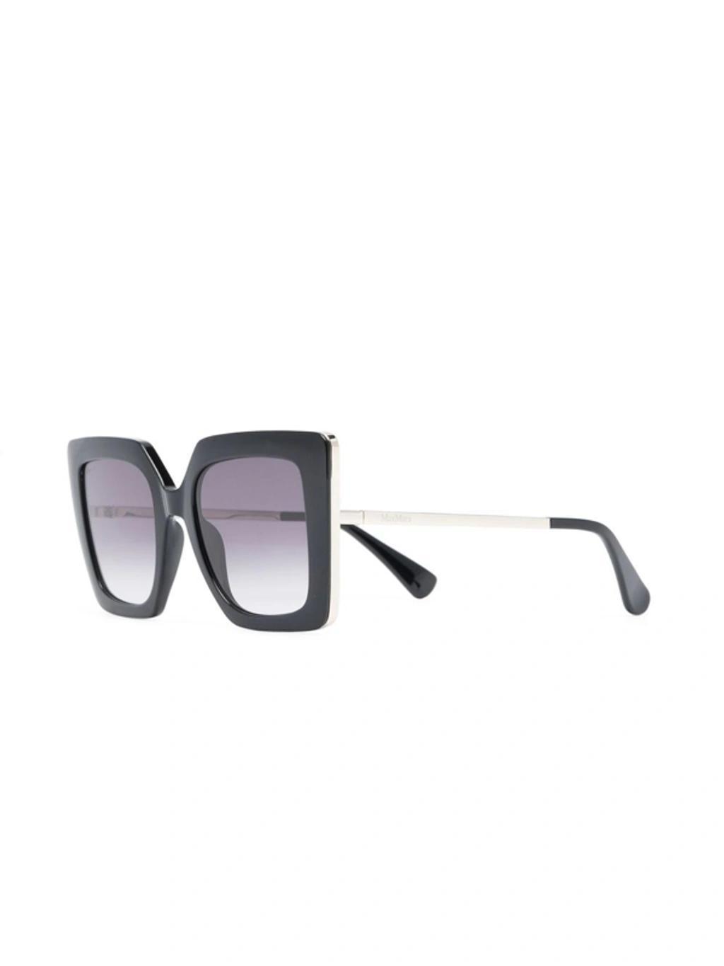 MAX MARA Engraved-logo Square-frame Sunglasses In Black Product Image