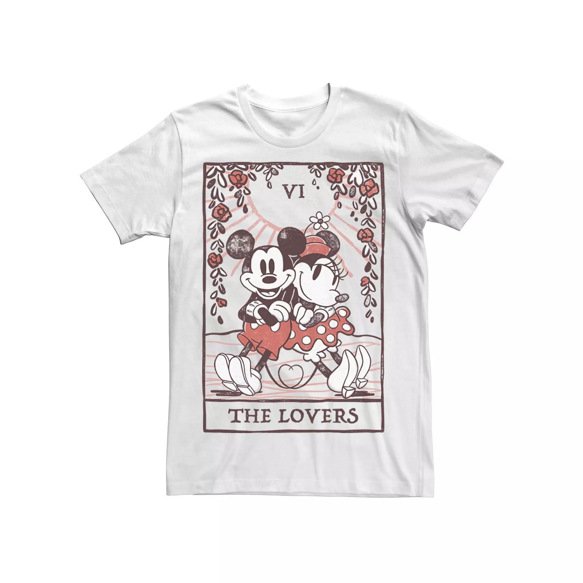 Disney's Mickey And Friends Mickey & Minnie Men's Tarot Card Tee, Boy's, Size: Medium, White Product Image
