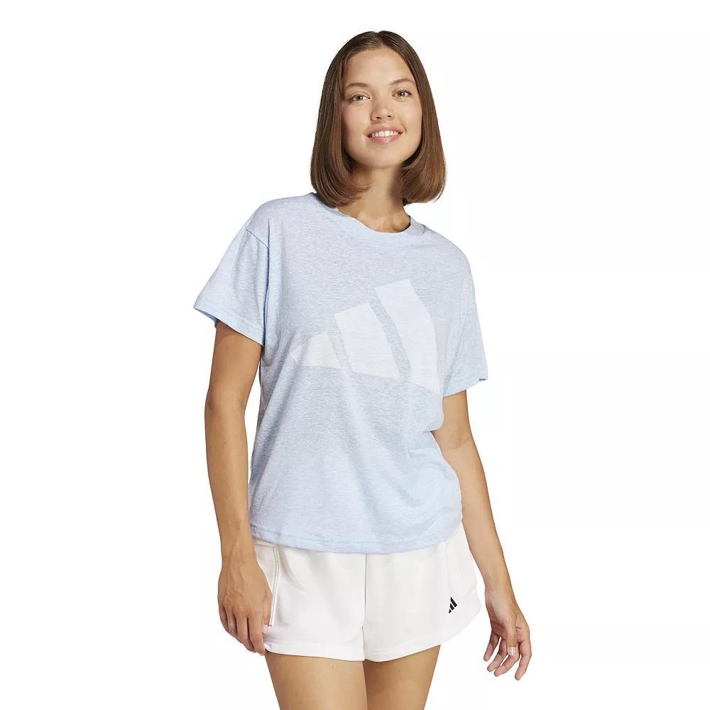Women's adidas Future Icons Winners 3.0 Tee, Size: XS, Glow Blue Product Image