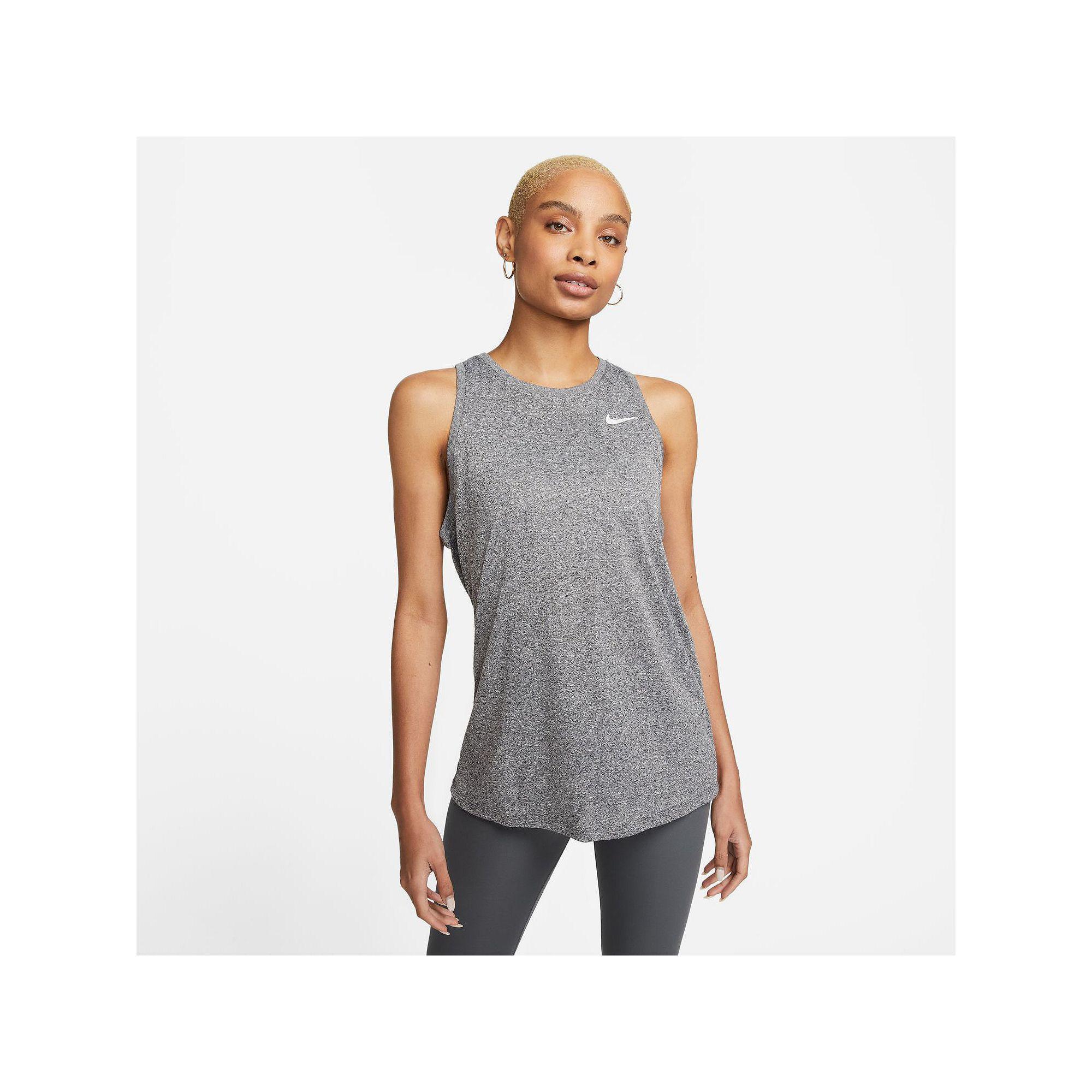 Women's Nike Dri-FIT Tank Top, Size: Large, Black Grey Product Image