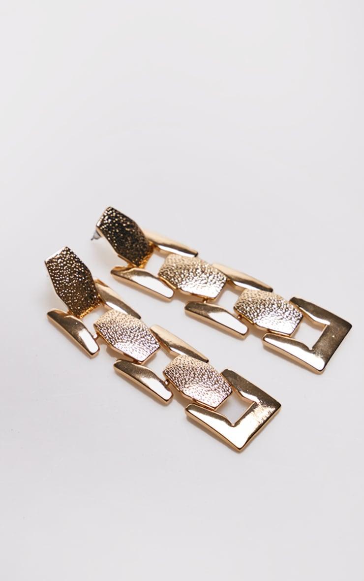 Gold Chunky Chain Drop Statement Earrings Product Image