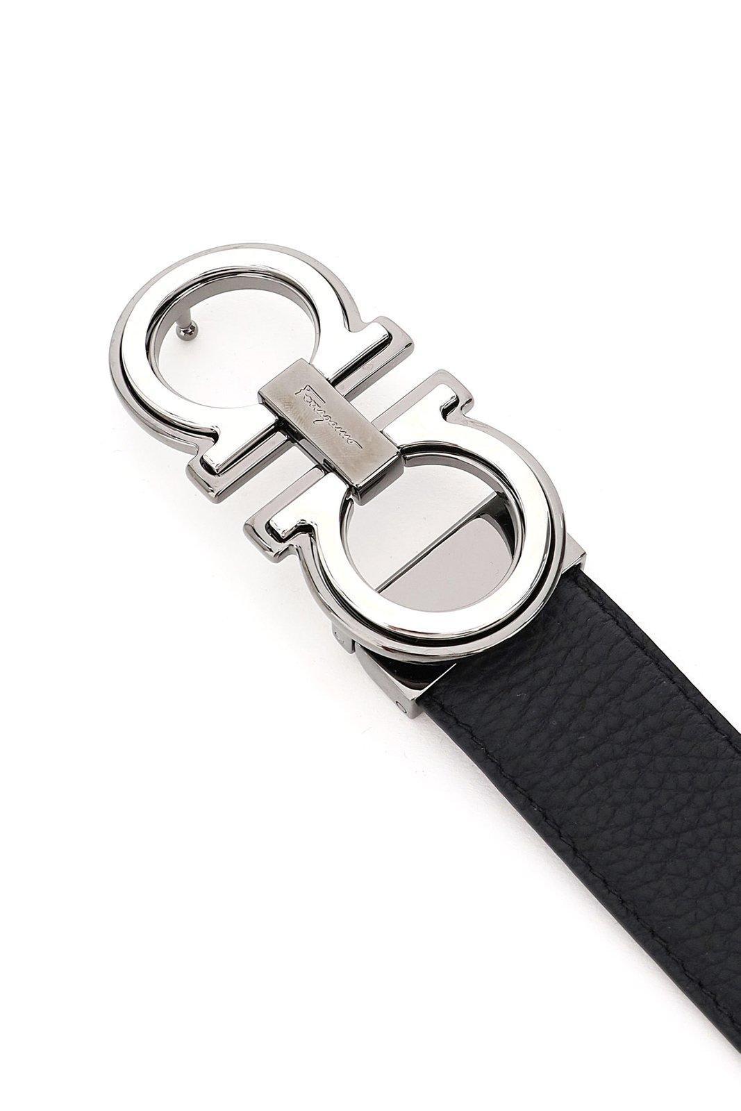 FERRAGAMO Gancin Reversible Buckle Belt In Black Product Image