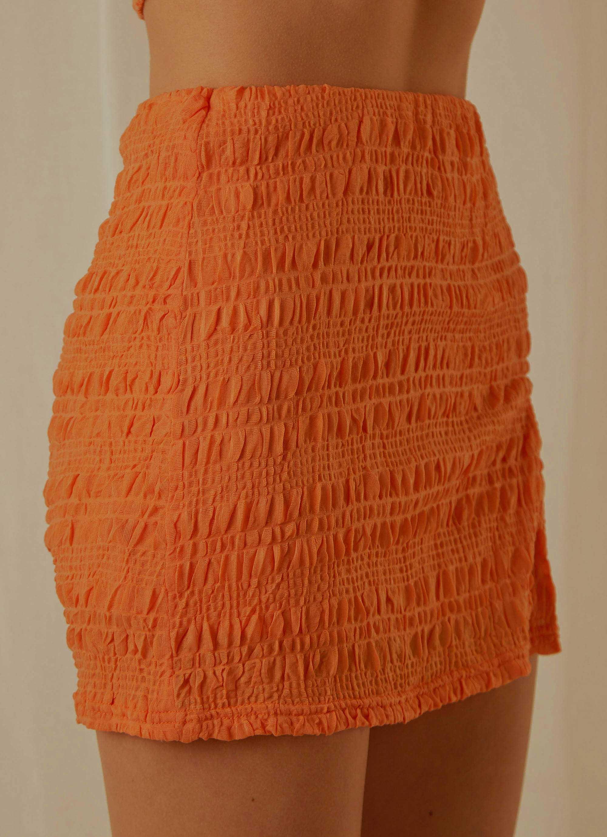 My Type Ruched Mini Skirt - Papaya Product Image