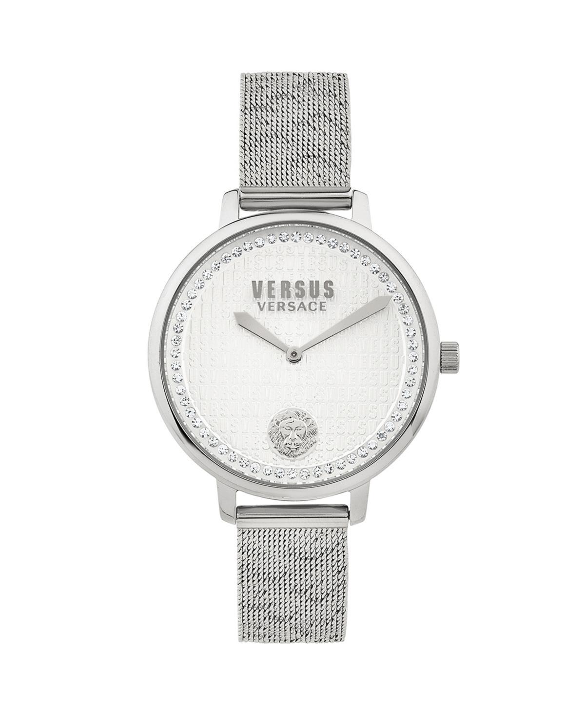 Versus By Versace Womens La Villette Crystal Analog Black Dial Stainless Steel Bracelet Watch Product Image