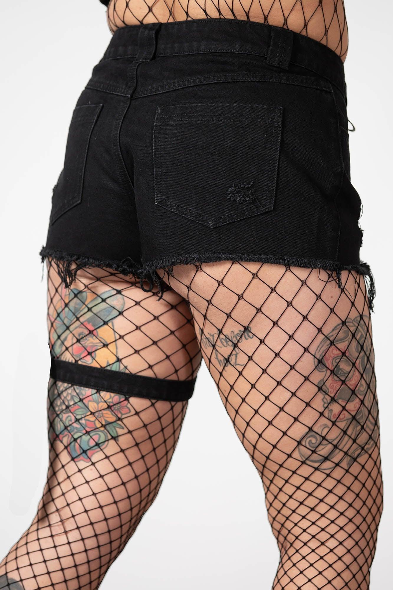 Fury Road Denim Garter Shorts Female Product Image