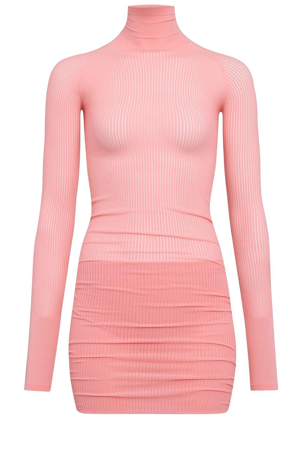 ALAÏA Gathered Mini Dress In Fard Product Image