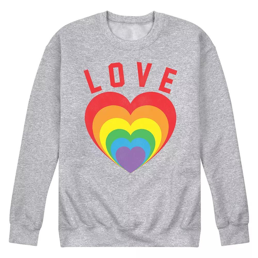 Men's Love Hearts Fleece Sweatshirt,  Product Image