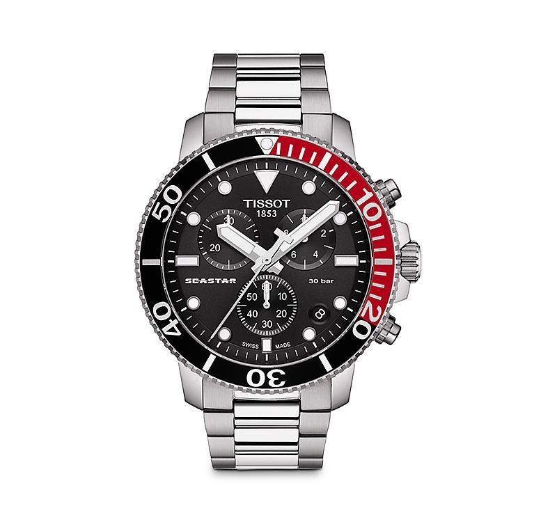 Tissot Mens Seastar 1000 Quartz Chronograph Grey Strap Watch Product Image