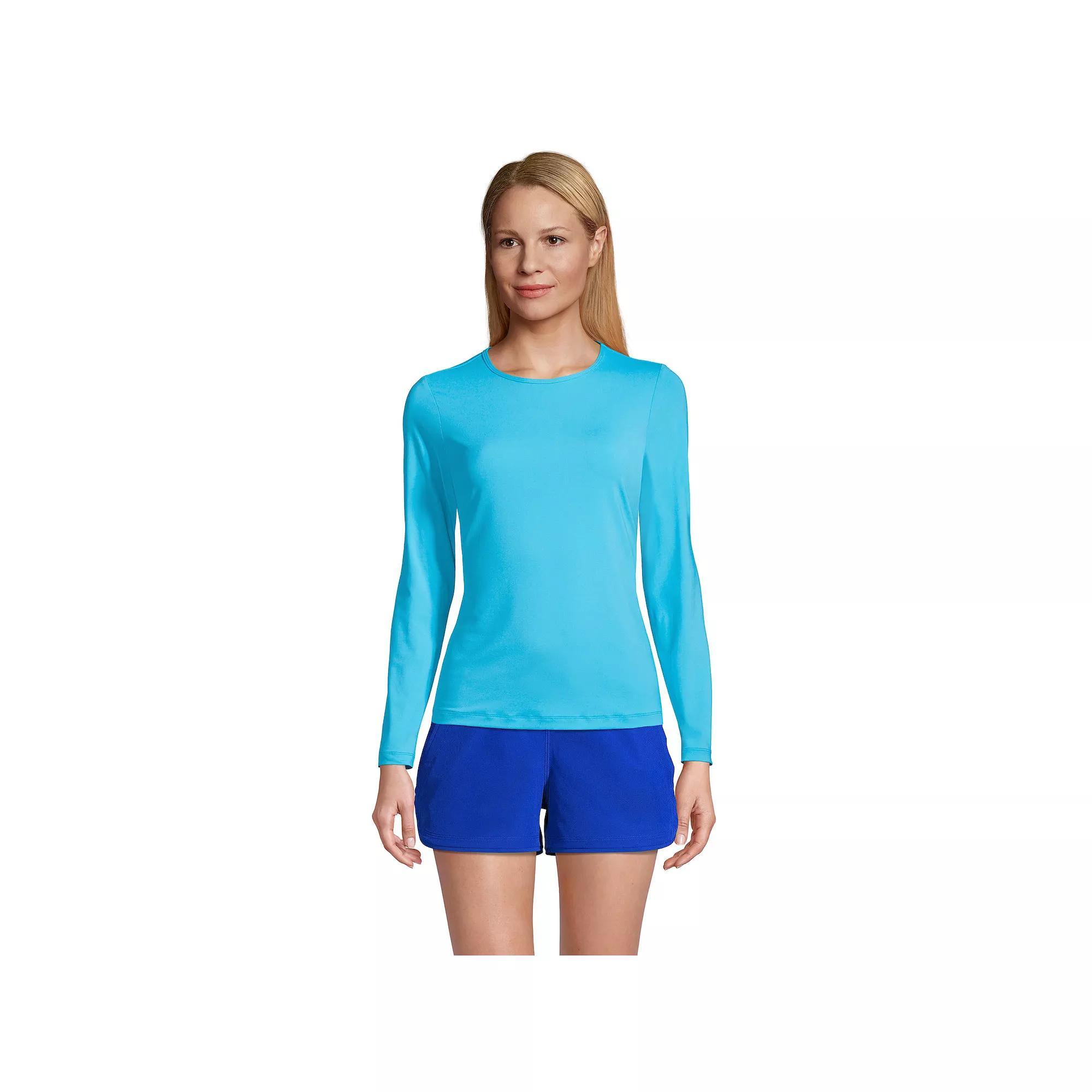 Women's Lands' End UPF 50 Long Sleeve Rash Guard,  Product Image