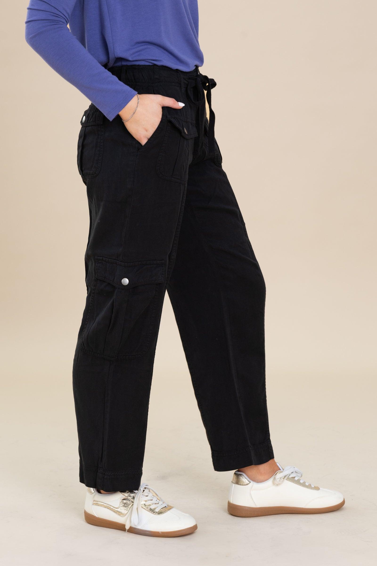 Risen Black High Rise Jogger Pants Product Image