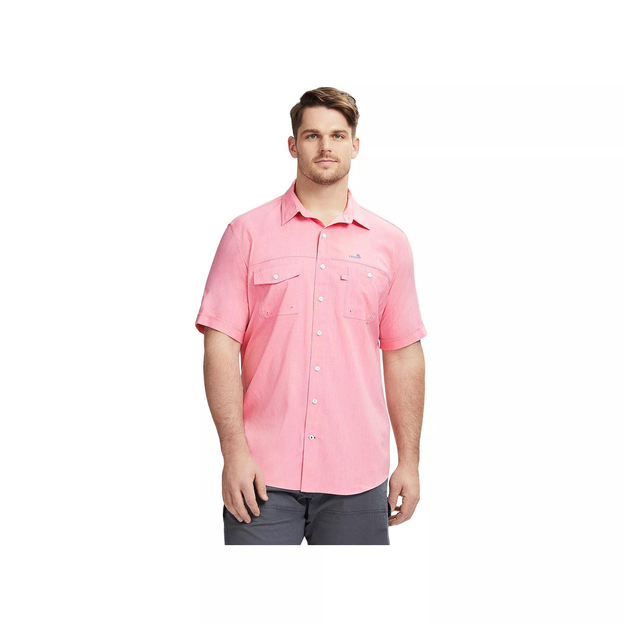 Big & Tall IZOD Sunshield Performance Button-Down Shirt, Men's,  Product Image