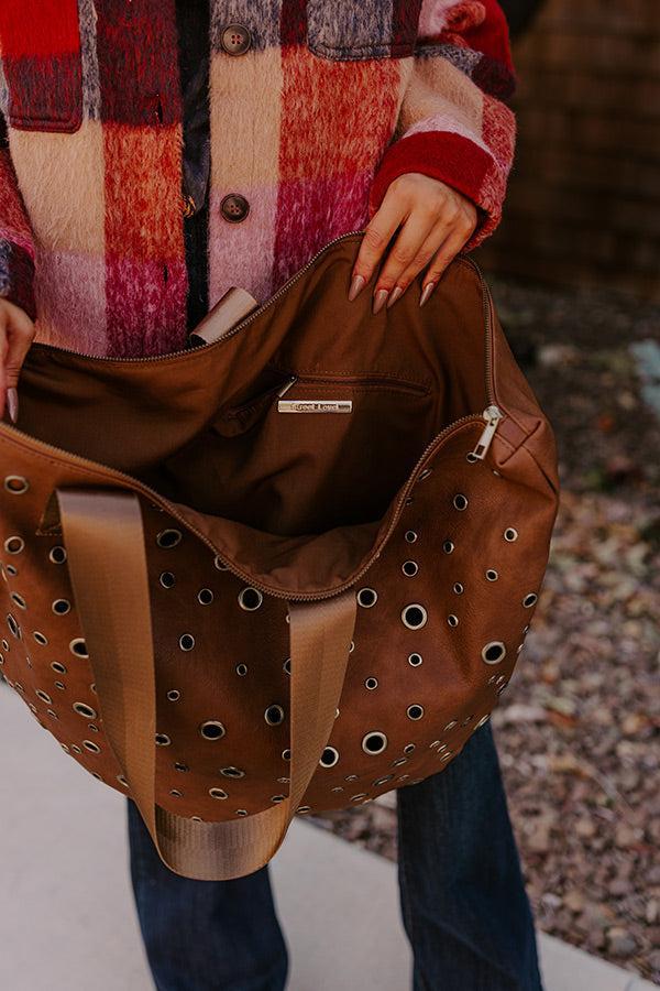 The Bristol Faux Leather Tote In Brown Product Image