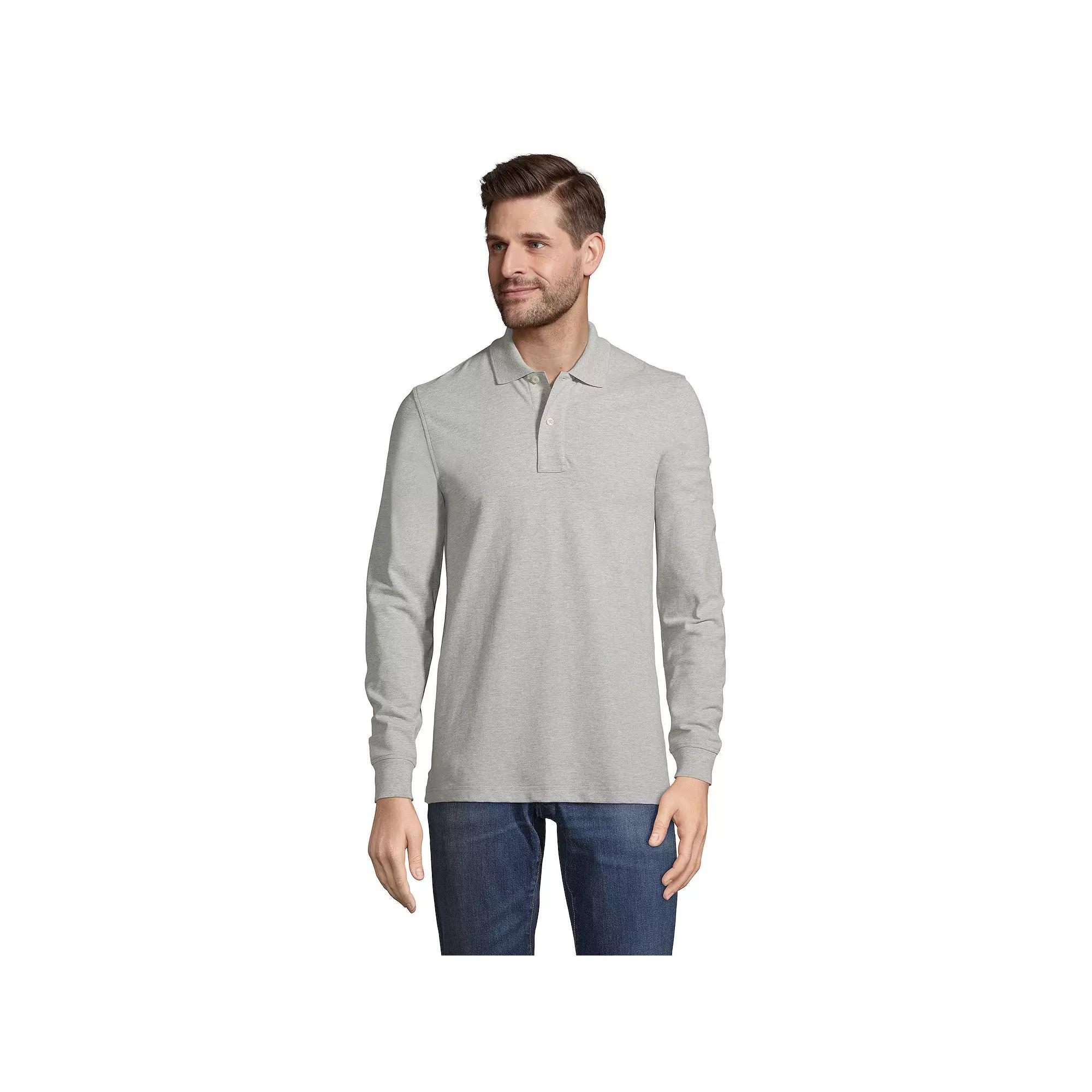 Men's Lands' End Comfort First Mesh Polo, Size: Medium, Gray Grey Product Image