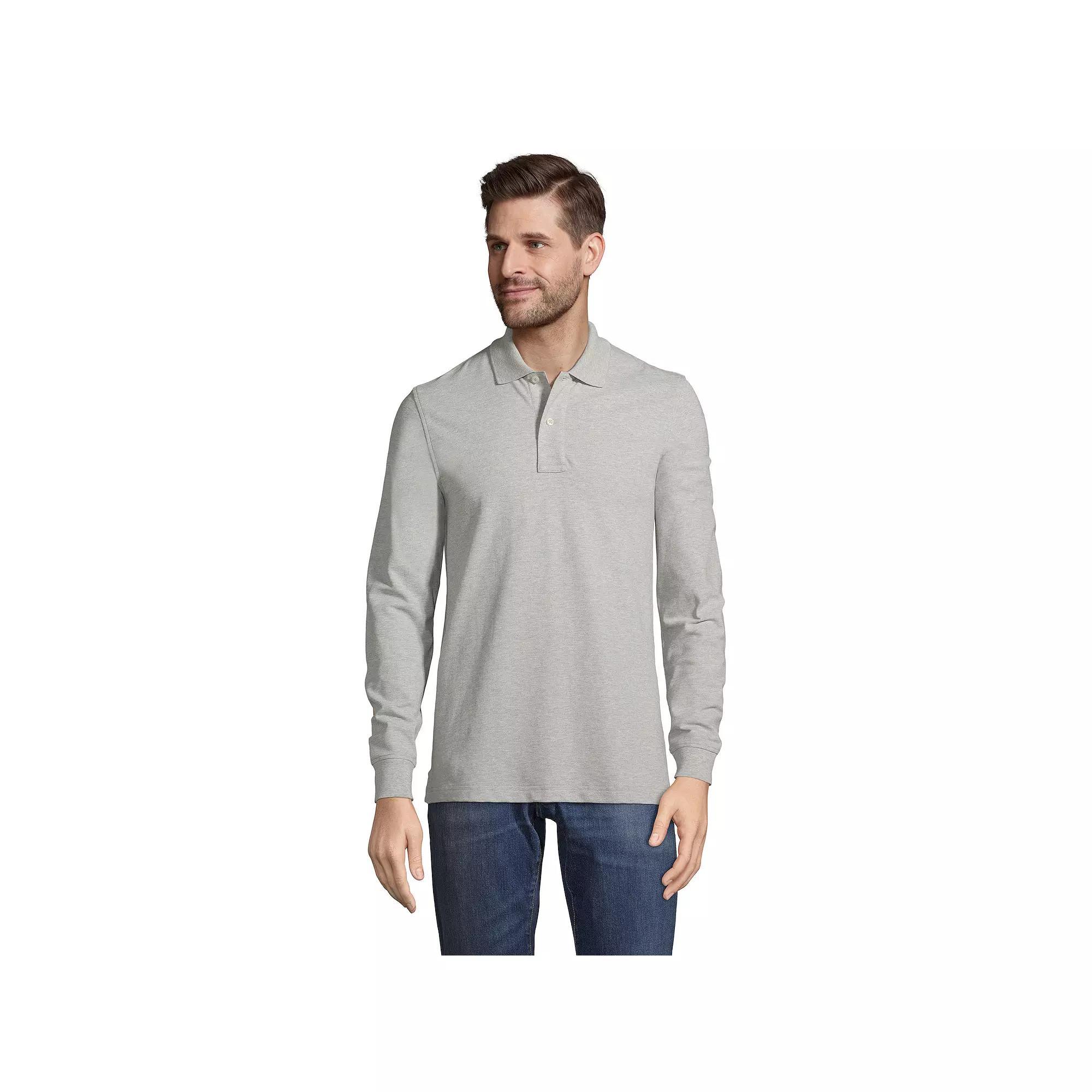 Men's Lands' End Comfort First Mesh Polo, Size: Medium, Gray Grey Product Image