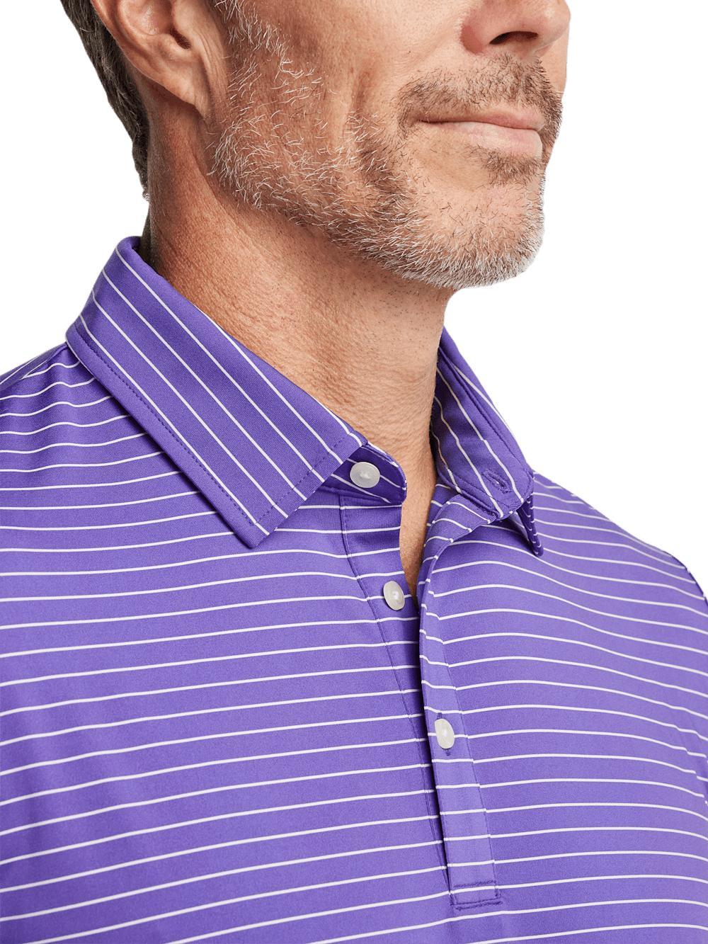 Performance Blend Three Button Polo - Purple Product Image