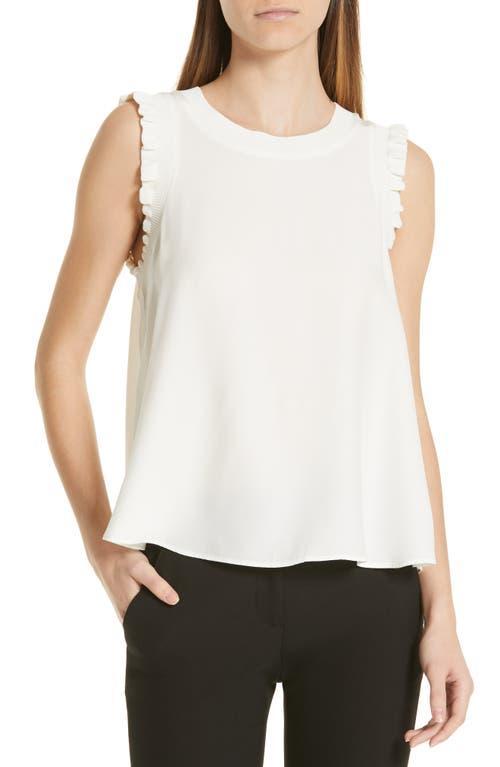 Tous Les Jours Lenore Crewneck Sleeveless Silk Top Product Image