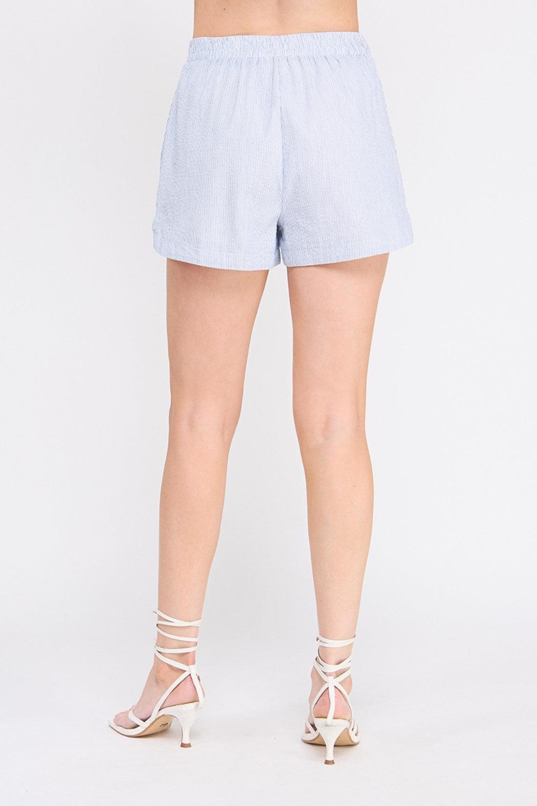 Pinstripe Elastic Waist Short Product Image