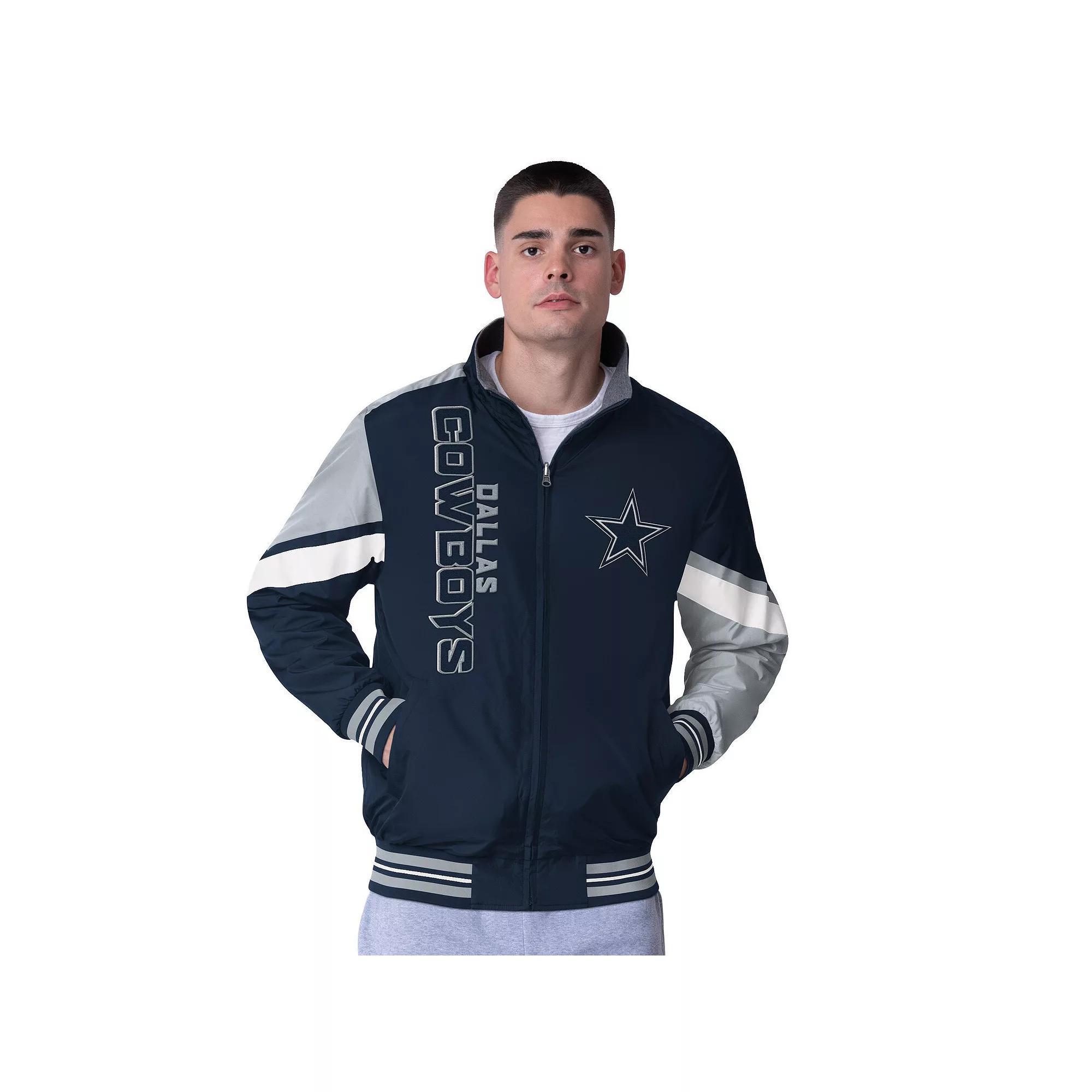 Men's G-III Sports by Carl Banks Navy Dallas Cowboys Strong Arm Reversible Full-Zip Jacket,  Product Image