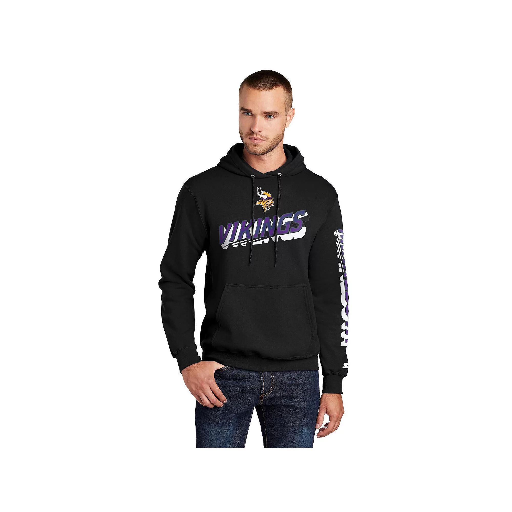 Men's Starter Black Minnesota Vikings Wordmark Logo Pullover Hoodie,  Product Image
